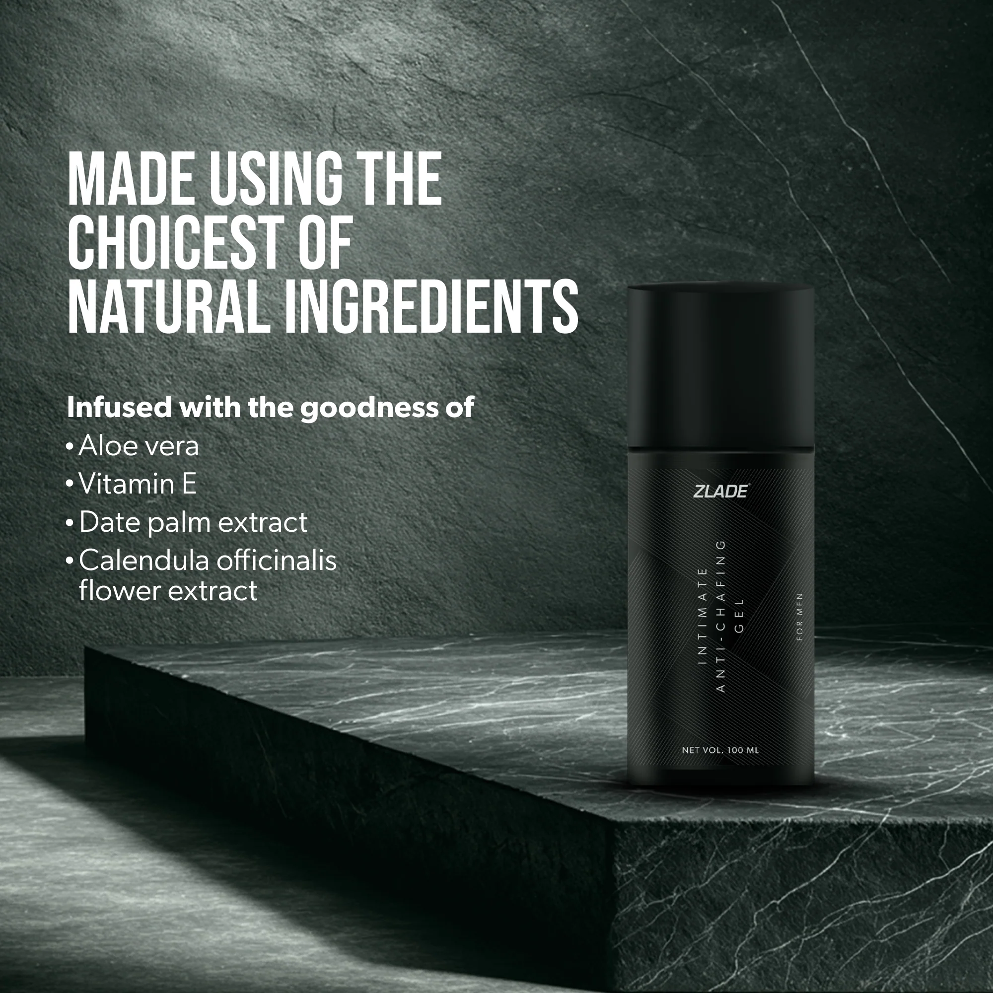 Zlade Anti-Chafing Gel for Men | Antibacterial | Antifungal | Alcohol-Free | For Impeccable Below-the-Belt Hygiene | 100 ml - Image 4