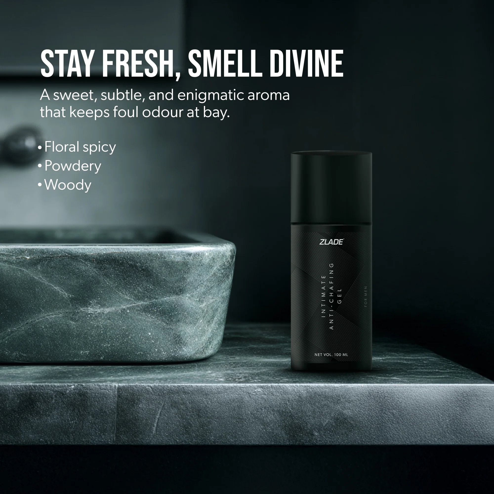 Zlade Anti-Chafing Gel for Men | Antibacterial | Antifungal | Alcohol-Free | For Impeccable Below-the-Belt Hygiene | 100 ml - Image 5