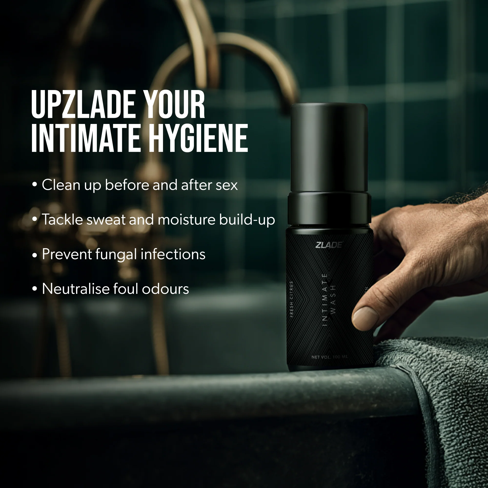 Zlade Intimate Wash for Men | Fresh Citrus Foaming Wash for Impeccable Below-the-Belt Hygiene | 100 ml - Image 3