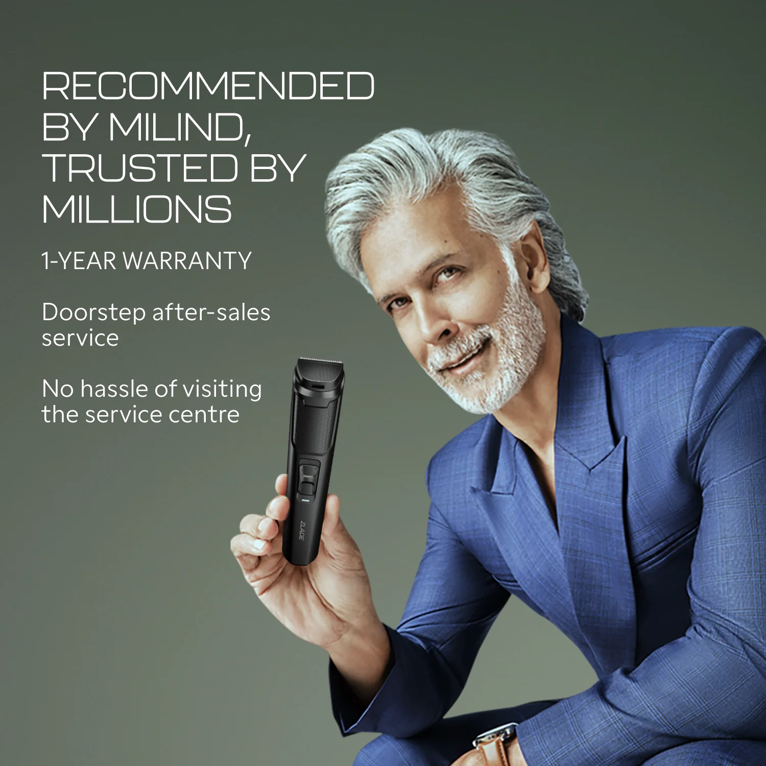 Zlade Jaws Blitz Rechargeable All-Purpose Beard Trimmer | 40 Length Settings | 3 Interchangeable Heads - Image 7