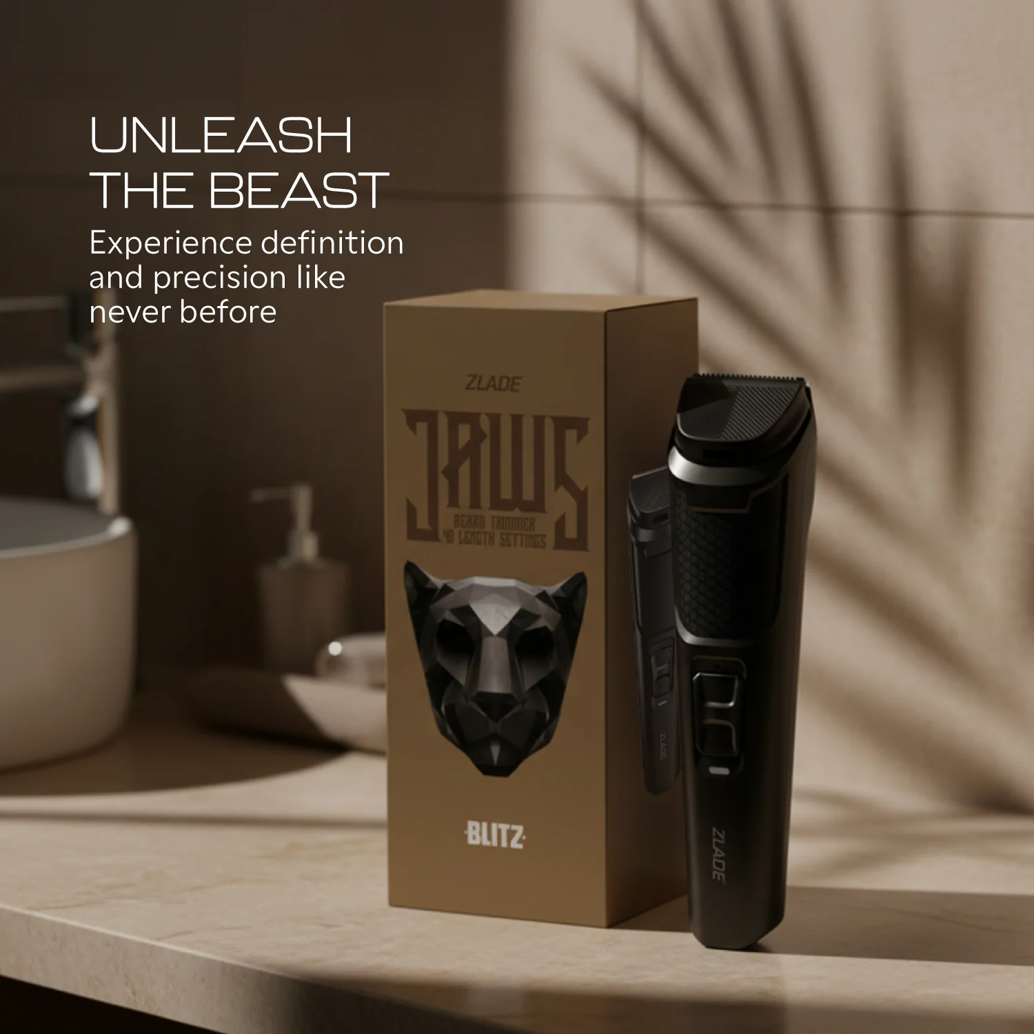 Zlade Jaws Blitz Rechargeable High-Precision Beard Trimmer | 40 Length Settings - Image 6