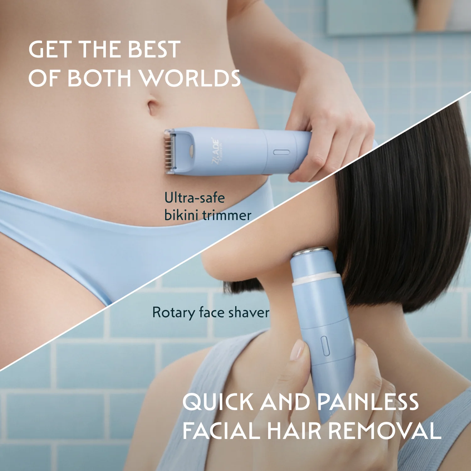 Zlade Summer Vacay | 2-in-1 Rechargeable Face Shaver and Body Trimmer for Women - Image 4